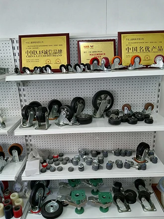 industrial casters in show room
